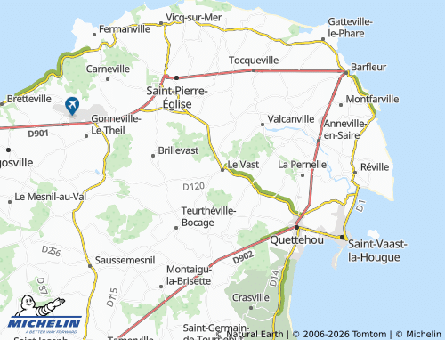 MICHELIN Le Vast map - ViaMichelin