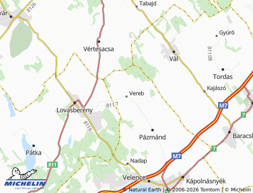 Mapa MICHELIN Vereb - ViaMichelin
