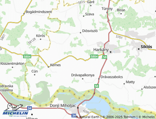 MICHELIN Drávaszerdahely map - ViaMichelin