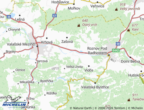Mapa MICHELIN Střítež nad Bečvou - ViaMichelin