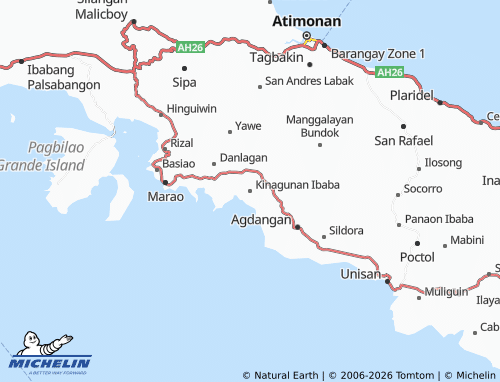 MICHELIN Kinagunan Ibaba map - ViaMichelin