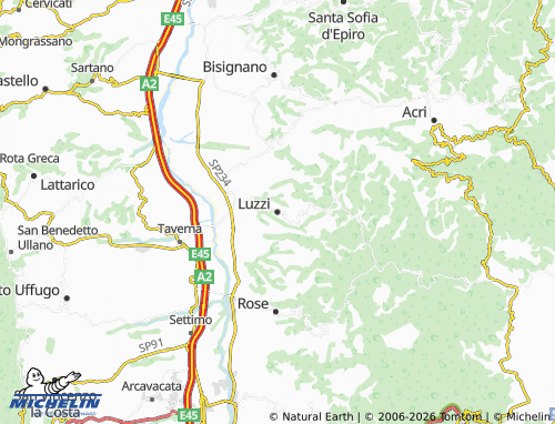 Carte MICHELIN Luzzi - ViaMichelin