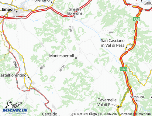MICHELIN Montespertoli map - ViaMichelin