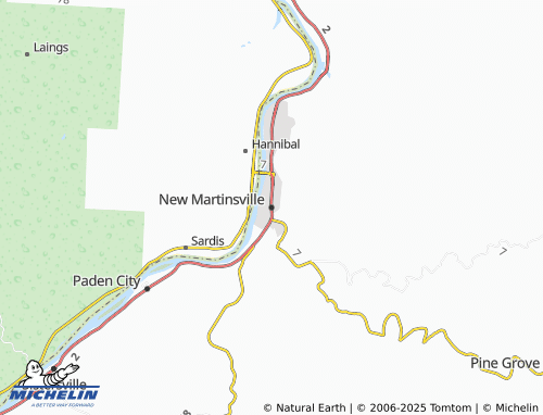 MICHELIN New Martinsville map - ViaMichelin