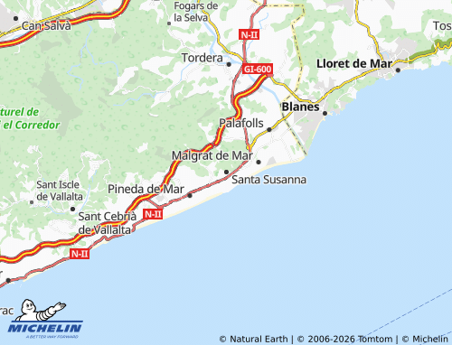 MICHELIN Santa Susanna map - ViaMichelin