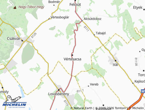 Mapa MICHELIN Vértesacsa - ViaMichelin