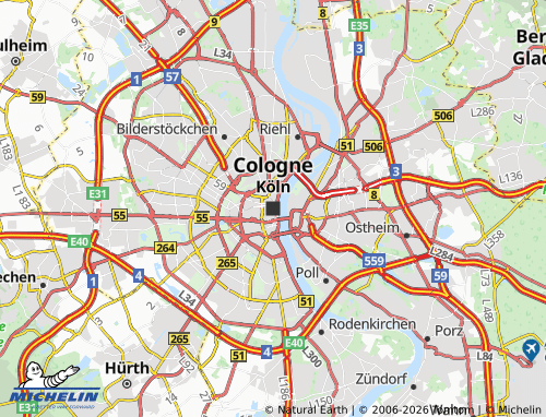 MICHELIN Cologne map - ViaMichelin