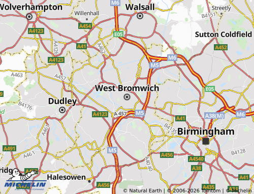 Carte MICHELIN West Bromwich - ViaMichelin