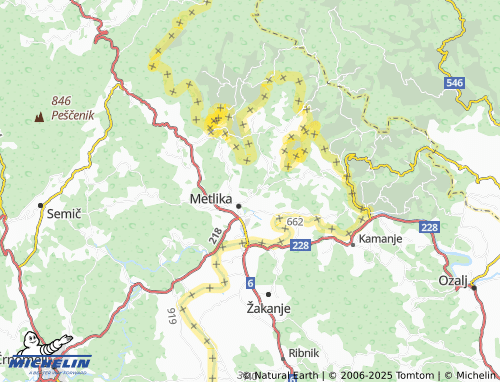 MICHELIN Svržaki map - ViaMichelin