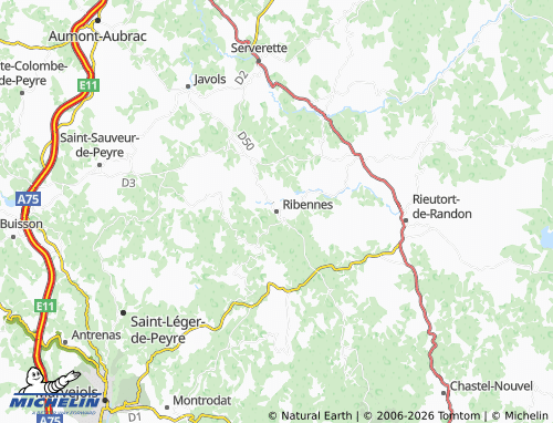 Carte MICHELIN Ribennes - ViaMichelin