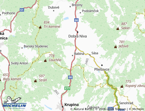 MICHELIN-Landkarte Babiná - ViaMichelin