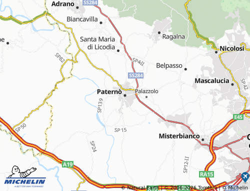 MICHELIN Paternò map - ViaMichelin