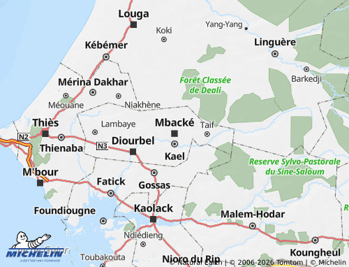 MICHELIN-Landkarte Mbacké - ViaMichelin