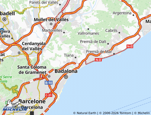 Carte MICHELIN Tiana - ViaMichelin