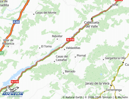 MICHELIN Valdastillas map - ViaMichelin