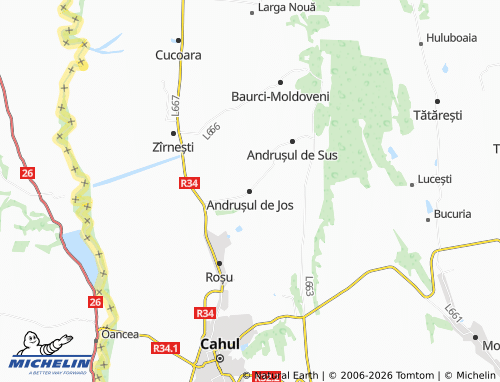 MICHELIN Andrușul de Jos map - ViaMichelin