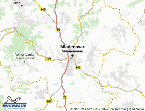 Mapa MICHELIN Mladenovac - ViaMichelin