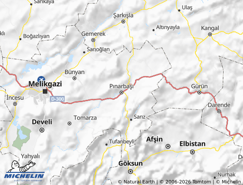 MICHELIN Pınarbaşı map - ViaMichelin