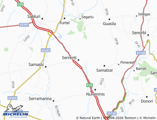 Carte MICHELIN Serrenti - ViaMichelin
