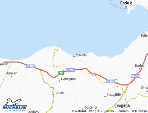 MICHELIN Misakça map - ViaMichelin