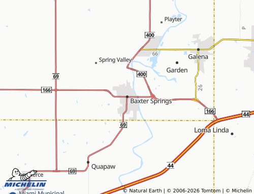 Kaart MICHELIN Baxter Springs - ViaMichelin