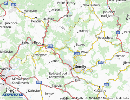 MICHELIN Spálov map - ViaMichelin
