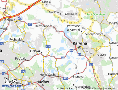 MICHELIN Doubrava map - ViaMichelin