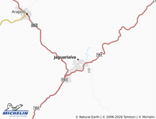 Mappa MICHELIN Jaguariaíva - ViaMichelin