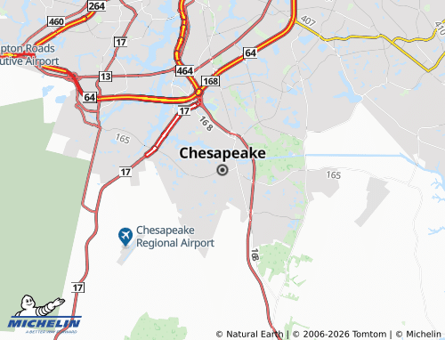 Mappa MICHELIN Chesapeake - ViaMichelin