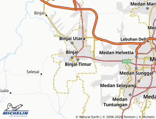 MICHELIN Binjai Timur map - ViaMichelin