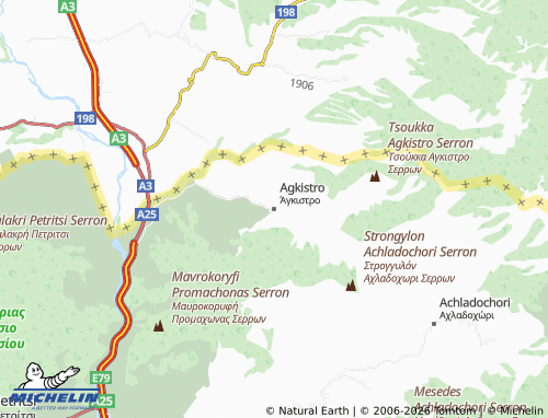 MICHELIN Agkistro map - ViaMichelin