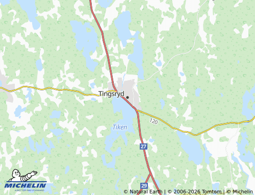 MICHELIN-Landkarte Tingsryd - ViaMichelin