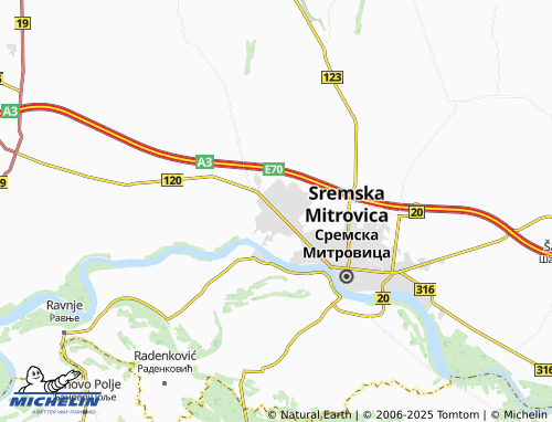 MICHELIN Laćarak map - ViaMichelin