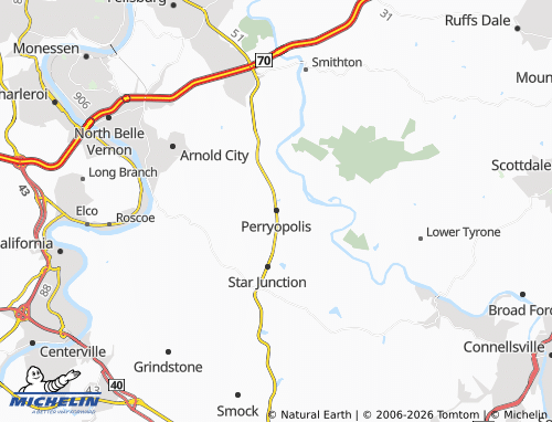 Mappa MICHELIN Perryopolis - ViaMichelin