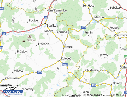 Mappa MICHELIN Srbice - ViaMichelin