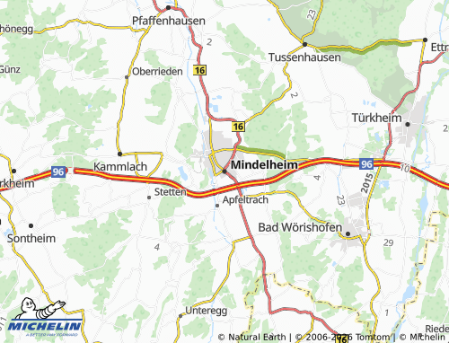 MICHELIN Mindelheim map - ViaMichelin