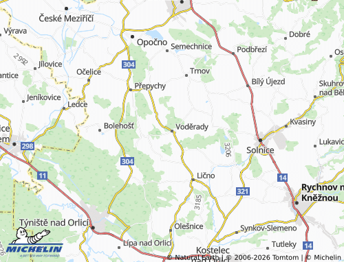 Mappa MICHELIN Voděrady - ViaMichelin