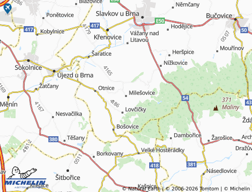 Mappa MICHELIN Milešovice - ViaMichelin