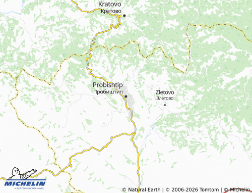 Mappa MICHELIN Probishtip - ViaMichelin