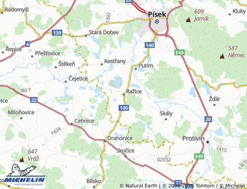 Kaart MICHELIN Ražice - ViaMichelin