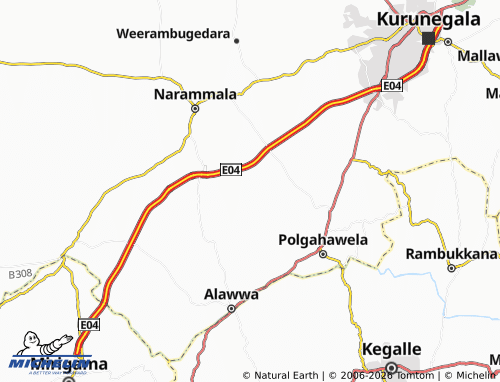 MICHELIN Nungamuwa Ihala map - ViaMichelin