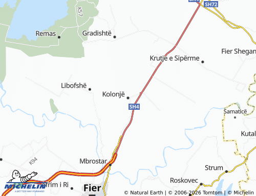 Carte MICHELIN Kolonjë - ViaMichelin