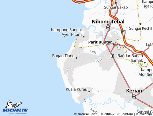 MICHELIN-Landkarte Bagan Tiang - ViaMichelin