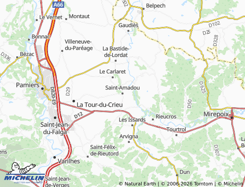 Kaart MICHELIN Saint-Amadou - ViaMichelin