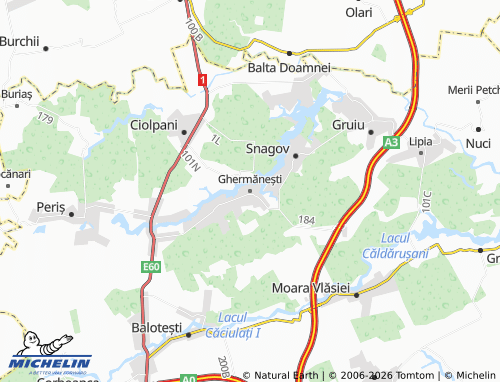 Mappa MICHELIN Ghermănești - ViaMichelin