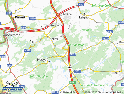 MICHELIN Custinne map - ViaMichelin