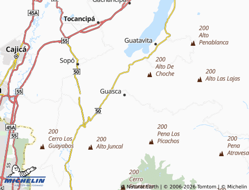 MICHELIN-Landkarte Guasca - ViaMichelin