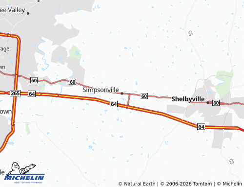 Carte MICHELIN Simpsonville - ViaMichelin