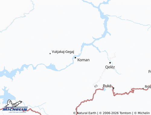 MICHELIN Koman map - ViaMichelin