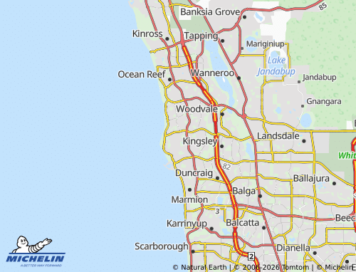MICHELIN Hillarys map - ViaMichelin